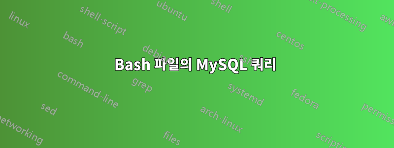 Bash 파일의 MySQL 쿼리