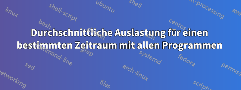 Durchschnittliche Auslastung für einen bestimmten Zeitraum mit allen Programmen