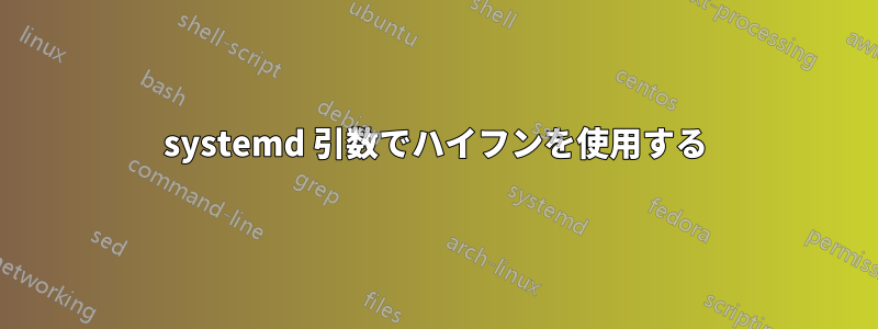 systemd 引数でハイフンを使用する