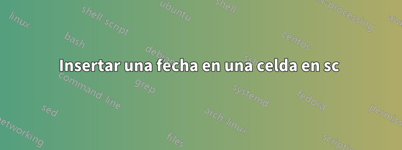 Insertar una fecha en una celda en sc