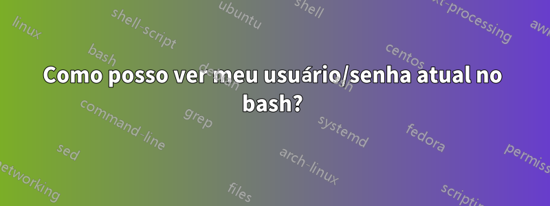 Como posso ver meu usuário/senha atual no bash?