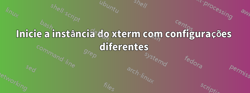 Inicie a instância do xterm com configurações diferentes