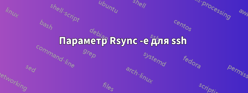 Параметр Rsync -e для ssh