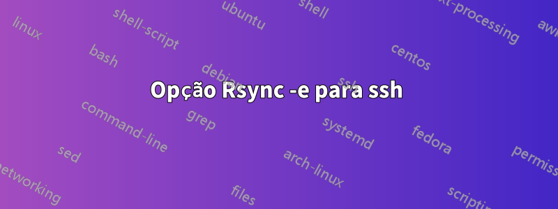 Opção Rsync -e para ssh