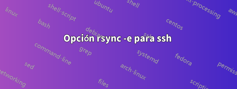 Opción rsync -e para ssh