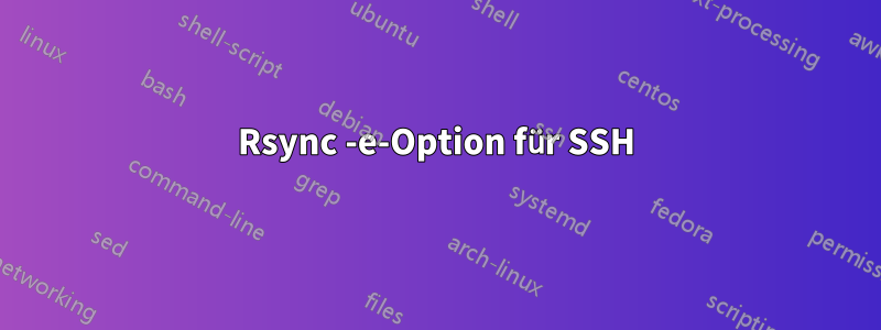 Rsync -e-Option für SSH