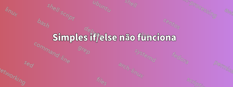 Simples if/else não funciona 