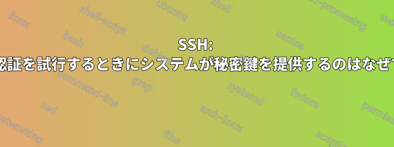 SSH: 公開鍵認証を試行するときにシステムが秘密鍵を提供するのはなぜですか? 