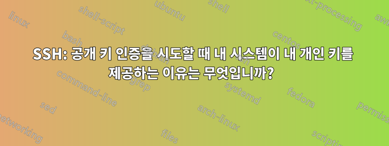 SSH: 공개 키 인증을 시도할 때 내 시스템이 내 개인 키를 제공하는 이유는 무엇입니까? 