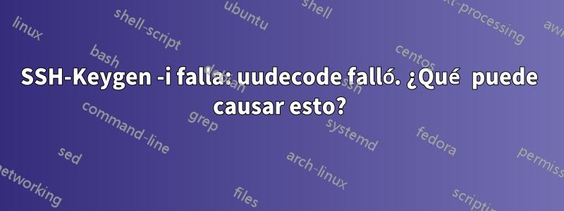 SSH-Keygen -i falla: uudecode falló. ¿Qué puede causar esto?