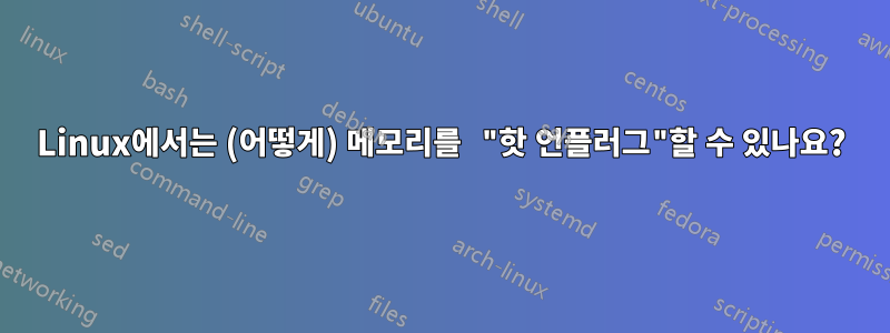 Linux에서는 (어떻게) 메모리를 "핫 언플러그"할 수 있나요?