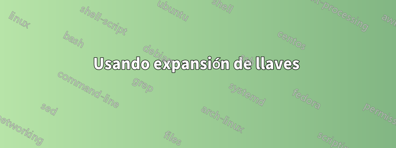 Usando expansión de llaves