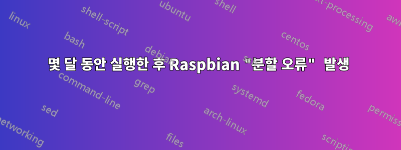 몇 달 동안 실행한 후 Raspbian "분할 오류" 발생