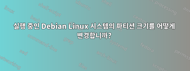 실행 중인 Debian Linux 시스템의 파티션 크기를 어떻게 변경합니까?