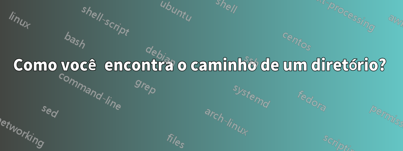 Como você encontra o caminho de um diretório?