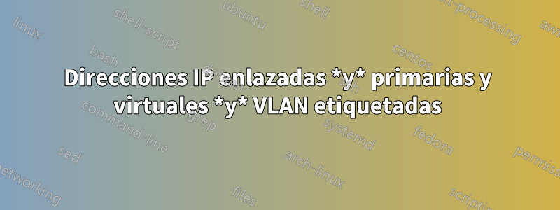 Direcciones IP enlazadas *y* primarias y virtuales *y* VLAN etiquetadas