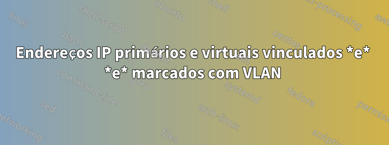 Endereços IP primários e virtuais vinculados *e* *e* marcados com VLAN