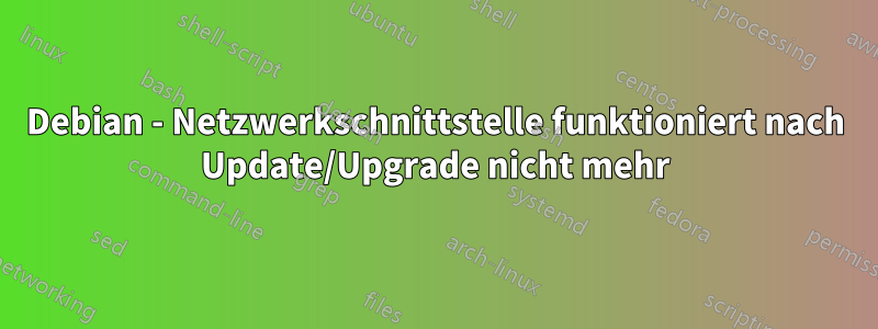 Debian - Netzwerkschnittstelle funktioniert nach Update/Upgrade nicht mehr