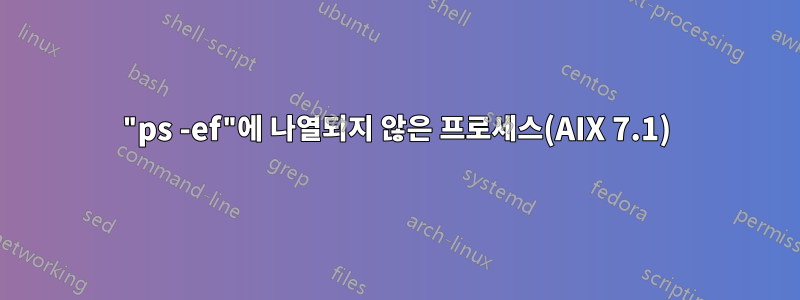 "ps -ef"에 나열되지 않은 프로세스(AIX 7.1)