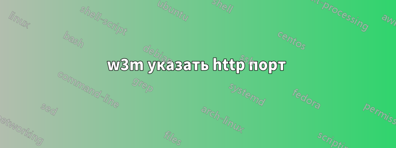 w3m указать http порт