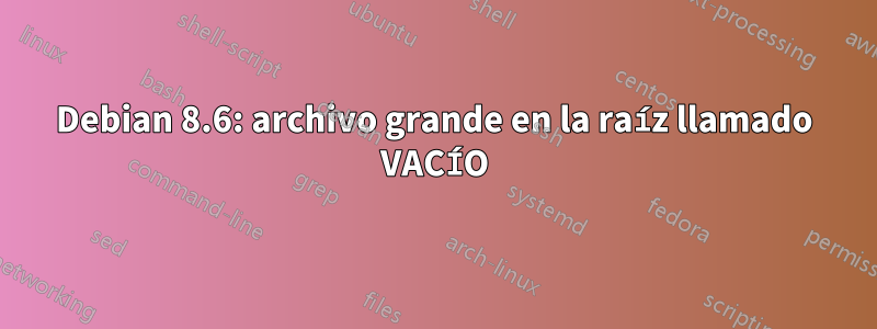 Debian 8.6: archivo grande en la raíz llamado VACÍO