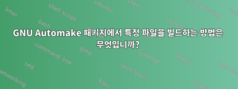 GNU Automake 패키지에서 특정 파일을 빌드하는 방법은 무엇입니까?