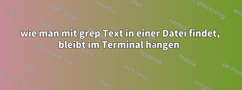 wie man mit grep Text in einer Datei findet, bleibt im Terminal hängen 