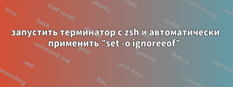 запустить терминатор с zsh и автоматически применить "set -o ignoreeof"