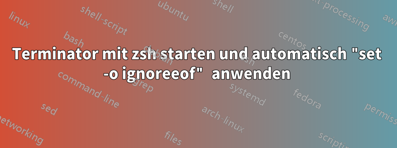 Terminator mit zsh starten und automatisch "set -o ignoreeof" anwenden