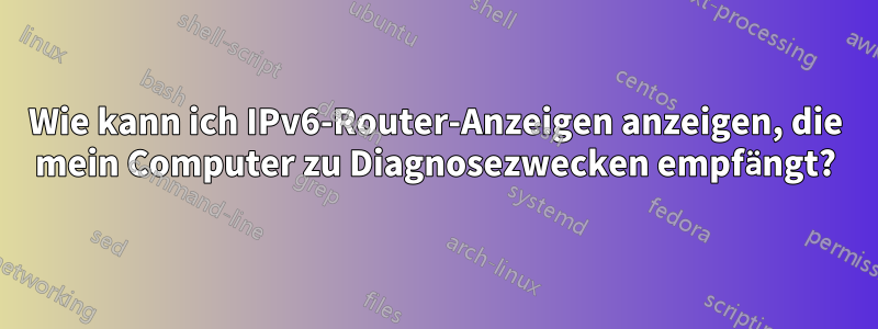 Wie kann ich IPv6-Router-Anzeigen anzeigen, die mein Computer zu Diagnosezwecken empfängt?