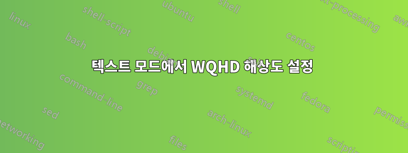 텍스트 모드에서 WQHD 해상도 설정