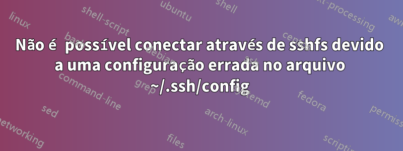 Não é possível conectar através de sshfs devido a uma configuração errada no arquivo ~/.ssh/config