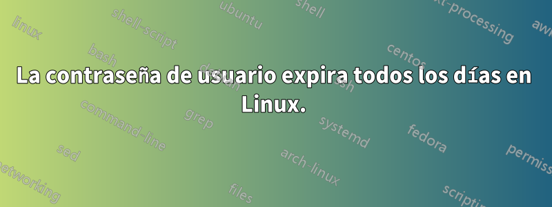 La contraseña de usuario expira todos los días en Linux.