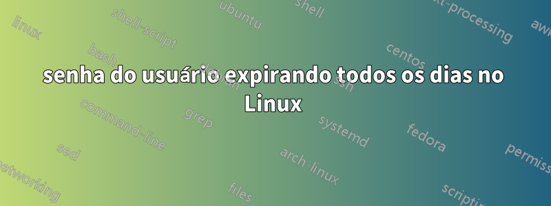 senha do usuário expirando todos os dias no Linux