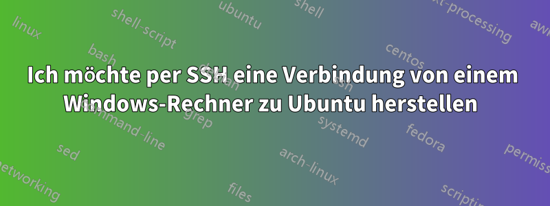 Ich möchte per SSH eine Verbindung von einem Windows-Rechner zu Ubuntu herstellen 