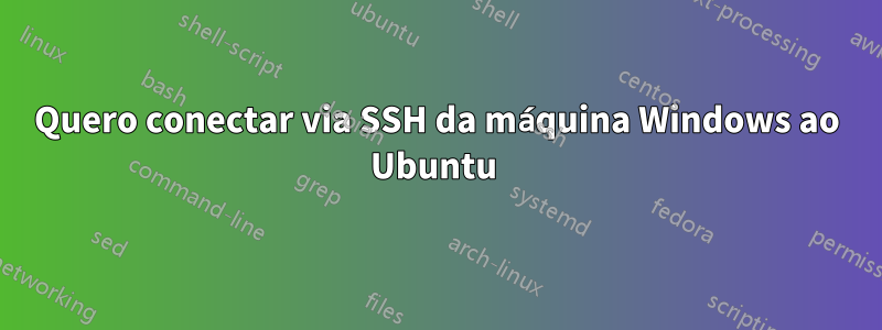 Quero conectar via SSH da máquina Windows ao Ubuntu 