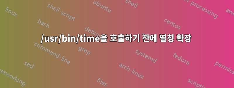 /usr/bin/time을 호출하기 전에 별칭 확장