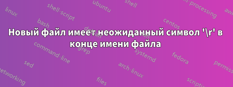 Новый файл имеет неожиданный символ '\r' в конце имени файла