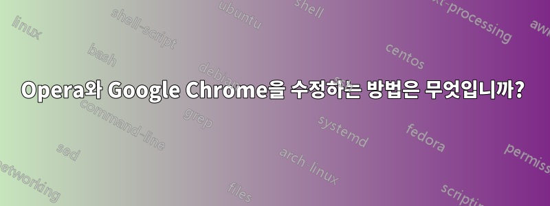 Opera와 Google Chrome을 수정하는 방법은 무엇입니까?