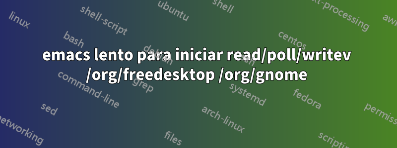 emacs lento para iniciar read/poll/writev /org/freedesktop /org/gnome