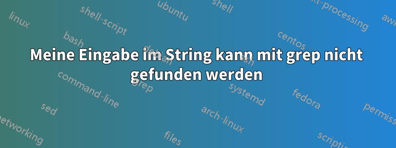 Meine Eingabe im String kann mit grep nicht gefunden werden