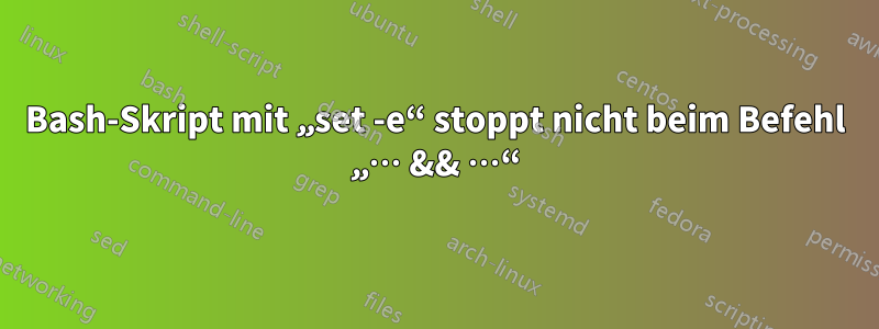 Bash-Skript mit „set -e“ stoppt nicht beim Befehl „… && …“