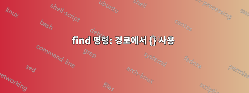 find 명령: 경로에서 {} 사용