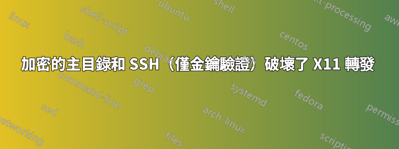 加密的主目錄和 SSH（僅金鑰驗證）破壞了 X11 轉發