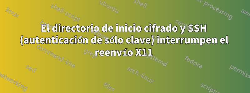 El directorio de inicio cifrado y SSH (autenticación de sólo clave) interrumpen el reenvío X11