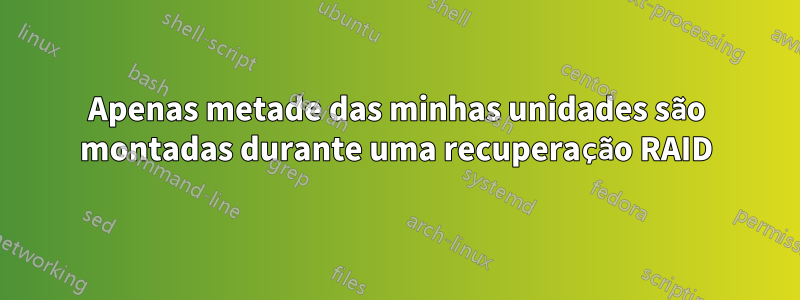 Apenas metade das minhas unidades são montadas durante uma recuperação RAID