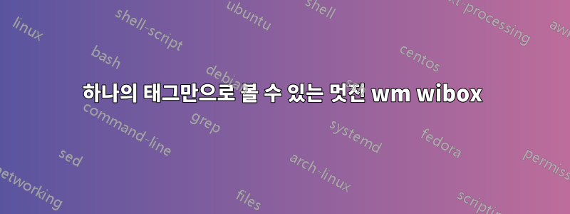 하나의 태그만으로 볼 수 있는 멋진 wm wibox