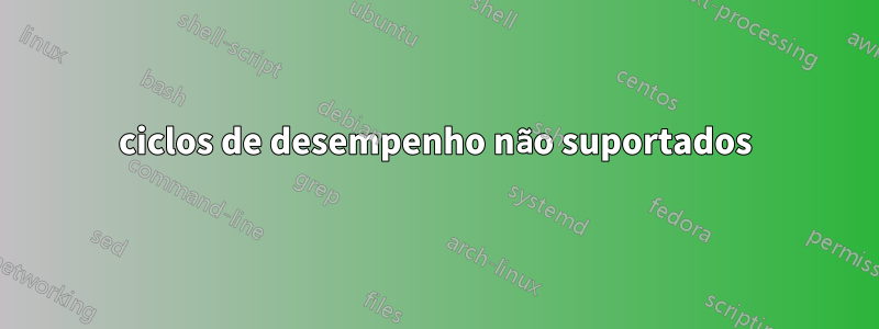 ciclos de desempenho não suportados