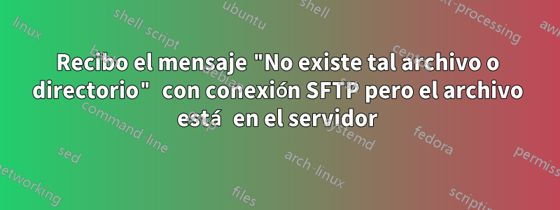 Recibo el mensaje "No existe tal archivo o directorio" con conexión SFTP pero el archivo está en el servidor