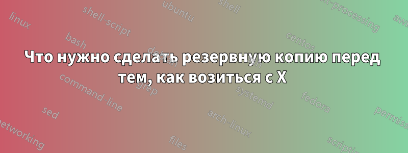 Что нужно сделать резервную копию перед тем, как возиться с X